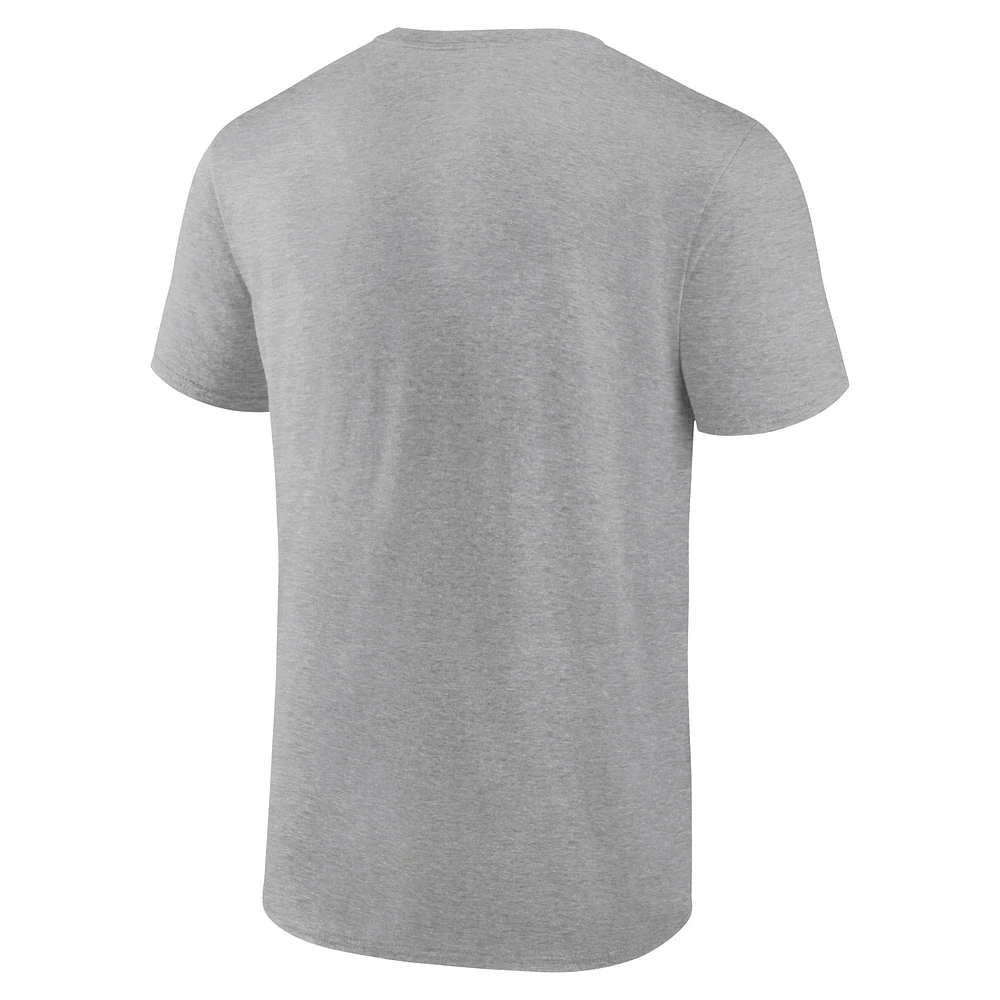 T-shirt avec nouveau logo principal des Kings de Los Angeles Fanatics gris chiné pour hommes