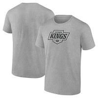 T-shirt avec nouveau logo principal des Kings de Los Angeles Fanatics gris chiné pour hommes