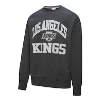 Men's Mitchell & Ness Charcoal Los Angeles Kings Playoff Win Fleece Pullover Sweatshirt