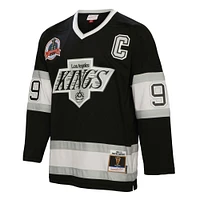 Men's Mitchell & Ness Wayne Gretzky Black Los Angeles Kings  1992 Captain Patch Blue Line Player Jersey