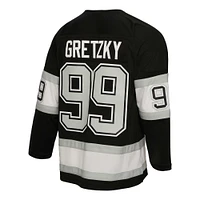Men's Mitchell & Ness Wayne Gretzky Black Los Angeles Kings  1992 Captain Patch Blue Line Player Jersey