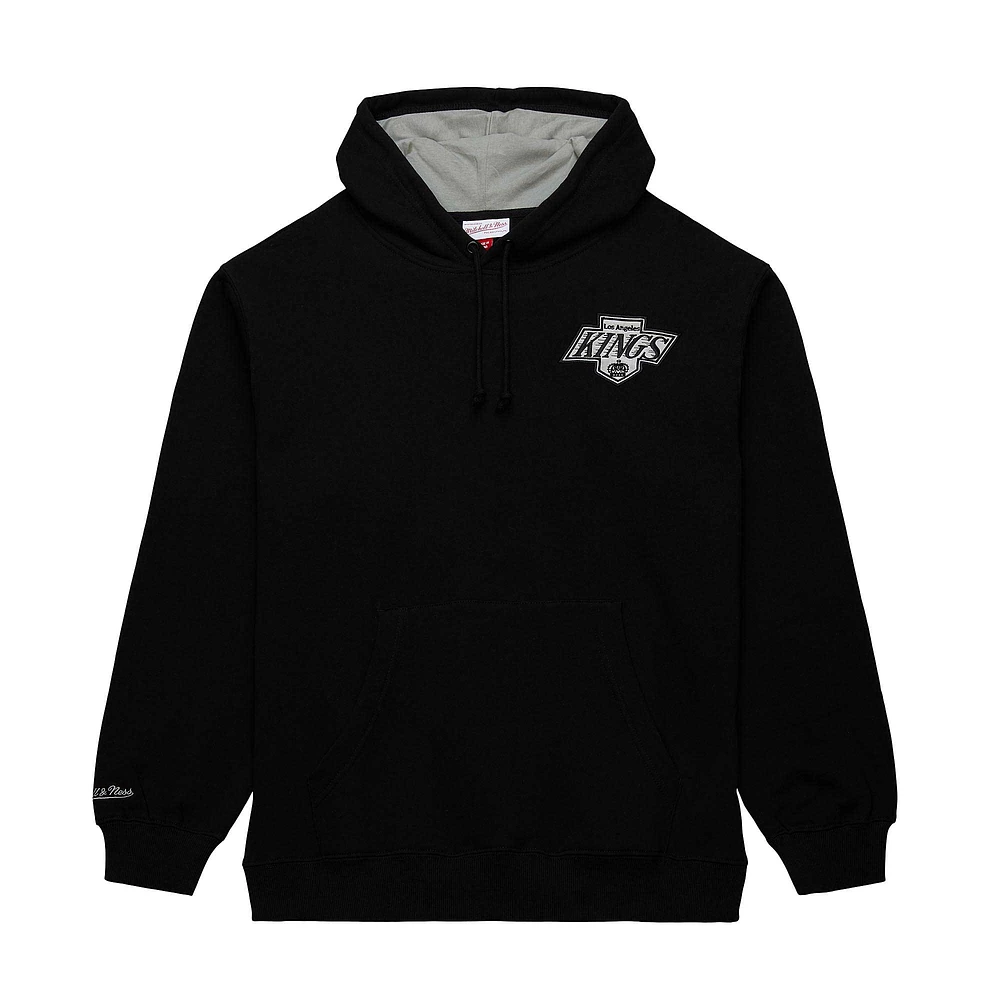 Men's Mitchell & Ness Wayne Gretzky Black Los Angeles Kings Premium Name Number Fleece Pullover Sweatshirt