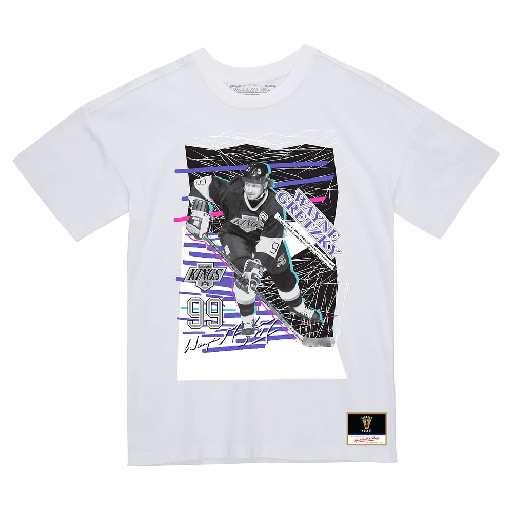 Men's Mitchell & Ness Wayne Gretzky White Los Angeles Kings Streak T-Shirt