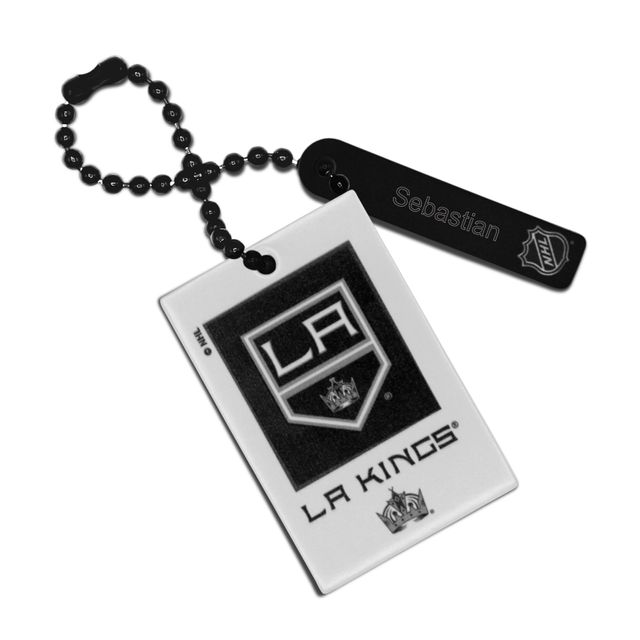 Étiquette de sac rectangulaire en cuir personnalisée avec logo Los Angeles Kings blanc