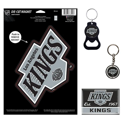 Lot de 4 porte-clés et aimants WinCraft Los Angeles Kings