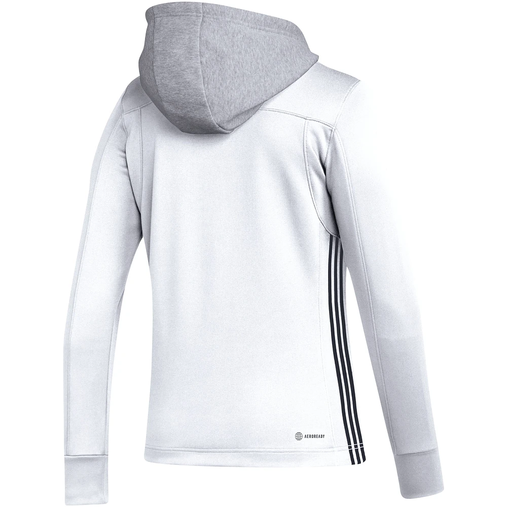 Women's adidas White Los Angeles Kings Refresh Skate Lace AEROREADY Pullover Hoodie