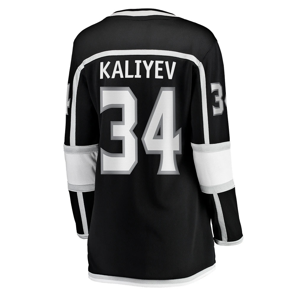Women's Fanatics Arthur Kaliyev Black Los Angeles Kings Home Breakaway Player Jersey