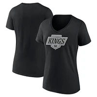 Women's Fanatics Black Los Angeles Kings New Primary Logo V-Neck T-Shirt