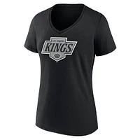 Women's Fanatics Black Los Angeles Kings New Primary Logo V-Neck T-Shirt