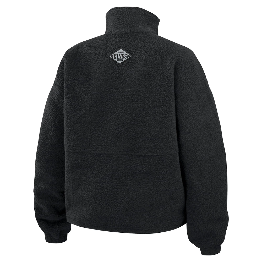 Women's WEAR by Erin Andrews  Black Los Angeles Kings Polar Fleece Half-Zip Jacket