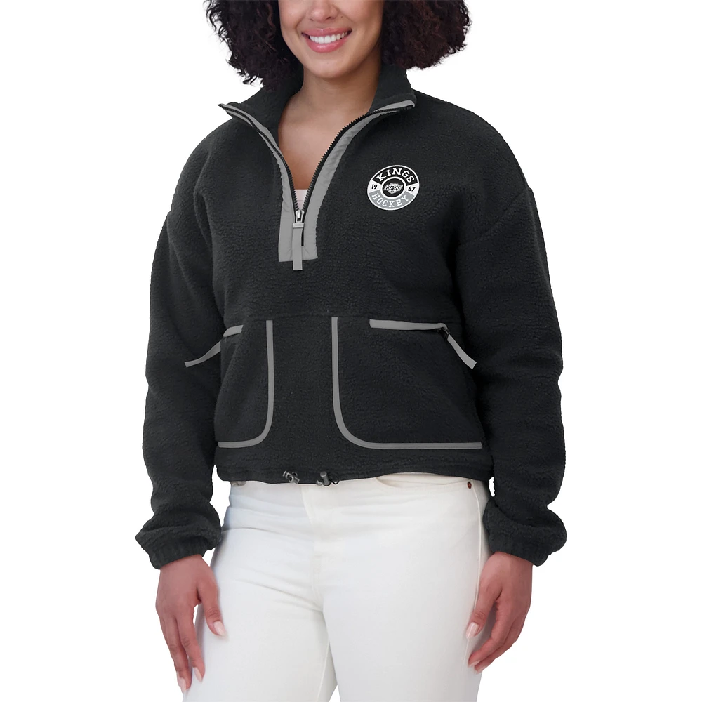 Women's WEAR by Erin Andrews  Black Los Angeles Kings Polar Fleece Half-Zip Jacket
