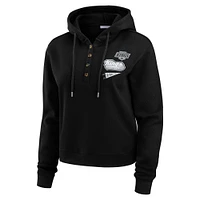 Women's WEAR by Erin Andrews  Black Los Angeles Kings Waffle-Knit Pullover Hoodie