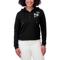 Women's WEAR by Erin Andrews  Black Los Angeles Kings Waffle-Knit Pullover Hoodie