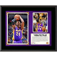 Kobe Bryant Los Angeles Lakers, troisième plaque sublimée de 10,5 po x 13 po de tous les temps