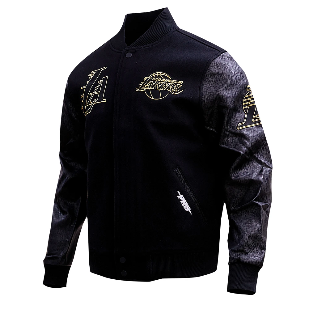 Men's Pro Standard  Black Los Angeles Lakers Full-Zip Varsity Jacket