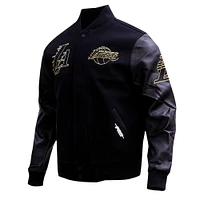 Men's Pro Standard  Black Los Angeles Lakers Full-Zip Varsity Jacket