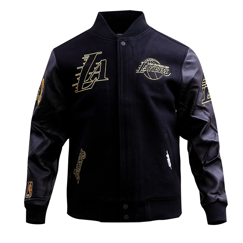 Men's Pro Standard  Black Los Angeles Lakers Full-Zip Varsity Jacket