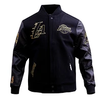 Men's Pro Standard  Black Los Angeles Lakers Full-Zip Varsity Jacket
