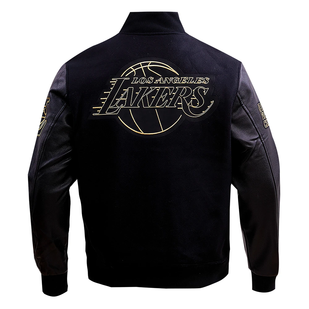 Men's Pro Standard  Black Los Angeles Lakers Full-Zip Varsity Jacket