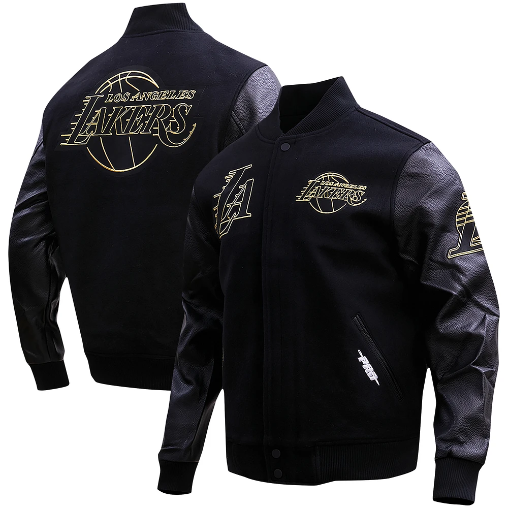 Men's Pro Standard Black Los Angeles Lakers Full-Zip Varsity Jacket