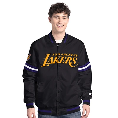 Veste à boutons-pression complète Scout Varsity des Los Angeles Lakers Starter pour homme noire