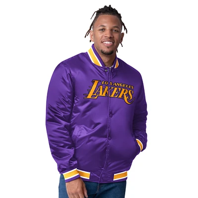 Veste universitaire réversible en satin violet Starter Los Angeles Lakers pour homme