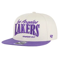 Men's '47 Cream Los Angeles Lakers Chandler Captain Snapback Hat