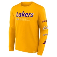 Men's Fanatics Gold Los Angeles Lakers Baseline Long Sleeve T-Shirt