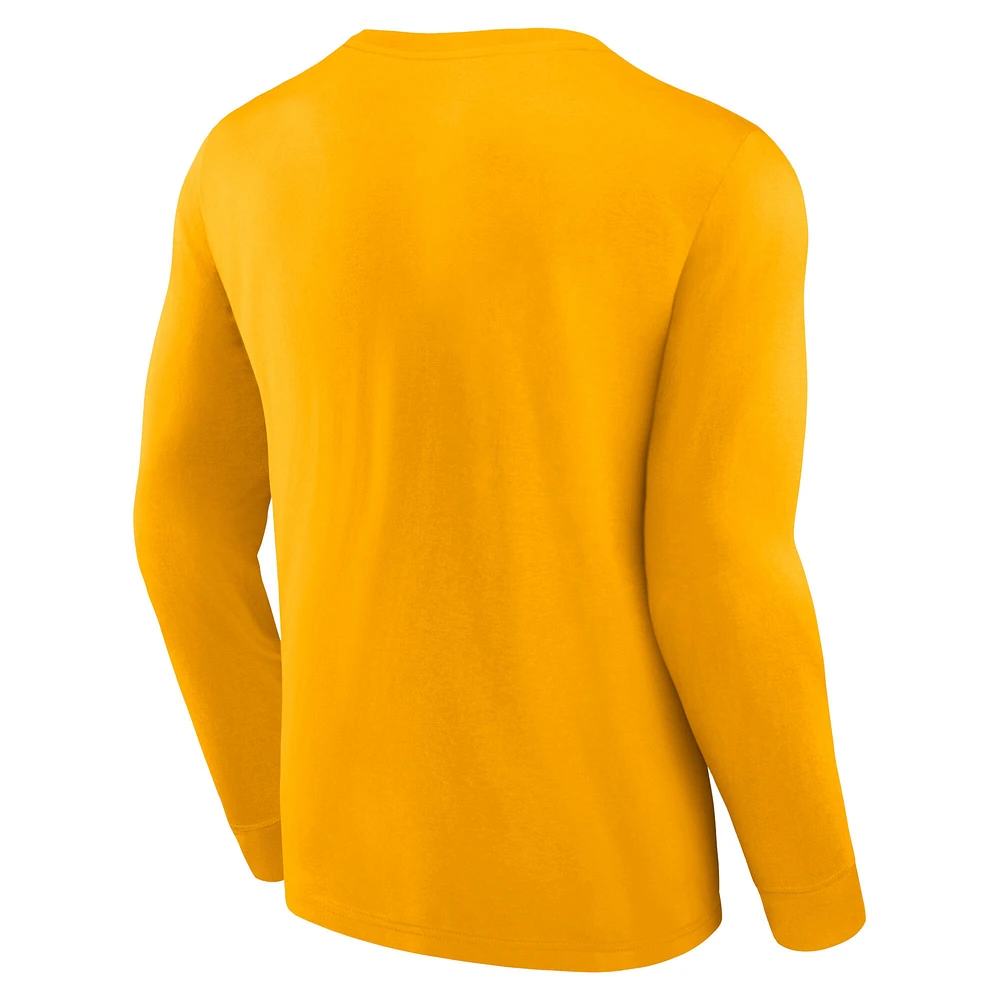 Men's Fanatics Gold Los Angeles Lakers Baseline Long Sleeve T-Shirt