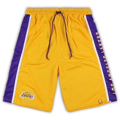 Men's Fanatics Gold Los Angeles Lakers Big & Tall Referee Iconic Mesh Shorts