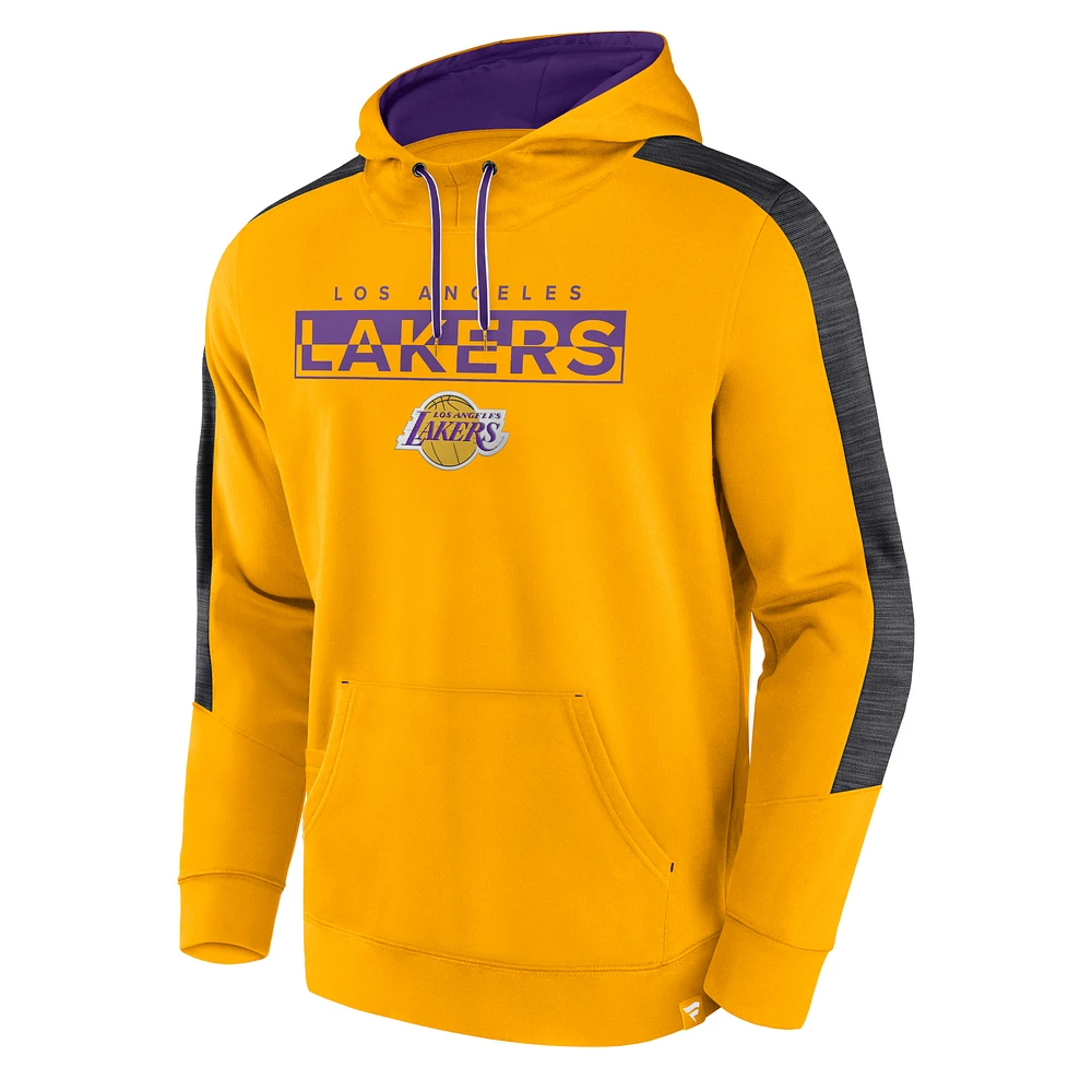 Men's Fanatics Gold Los Angeles Lakers Fundamental Foul Line Pullover Hoodie