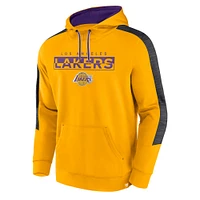 Men's Fanatics Gold Los Angeles Lakers Fundamental Foul Line Pullover Hoodie
