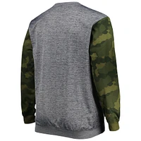 Men's Fanatics Heather Charcoal Los Angeles Lakers Big & Tall Camo Stitched Sweatshirt