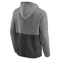 Men's Fanatics Heathered Charcoal/Black Los Angeles Lakers Block Party Applique Color Pullover Hoodie