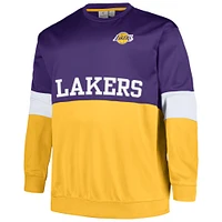 Men's Fanatics Purple/Gold Los Angeles Lakers Big & Tall Split Pullover Sweatshirt