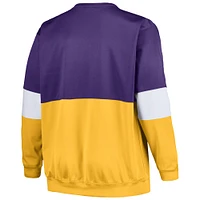 Men's Fanatics Purple/Gold Los Angeles Lakers Big & Tall Split Pullover Sweatshirt