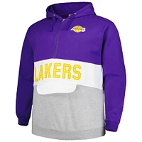 Men's Fanatics Purple Los Angeles Lakers Big & Tall Anorak Half-Zip Hoodie