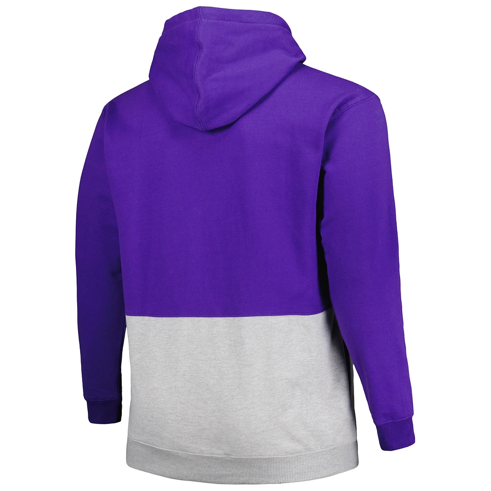 Men's Fanatics Purple Los Angeles Lakers Big & Tall Anorak Half-Zip Hoodie