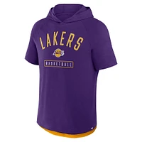 Men's Fanatics Purple Los Angeles Lakers Pass Legend Raglan Hoodie T-Shirt