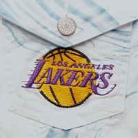 Men's FISLL White Los Angeles Lakers Ice Cloud Denim Jacket
