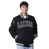 Veste universitaire à boutons-pression G-III Sports by Carl Banks pour homme Los Angeles Lakers Clutch Hitter noire