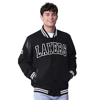 Veste universitaire à boutons-pression G-III Sports by Carl Banks pour homme Los Angeles Lakers Clutch Hitter noire