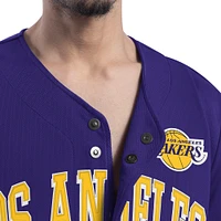 Men's G-III Sports by Carl Banks Purple Los Angeles Lakers Adaptive Star Player Fashion Baseball Jersey