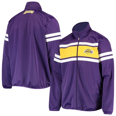 Veste de survêtement à glissière pleine longueur pour homme G-III Sports by Carl Banks Los Angeles Lakers Power Pitcher violet
