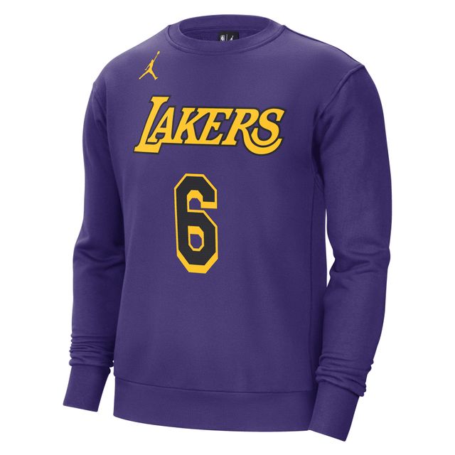 Sweat-shirt avec nom et numéro Jordan Brand LeBron James pour homme Los Angeles Lakers Statement, violet