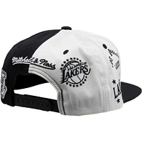 Mitchell & Ness pour homme Noir/Blanc Los Angeles Lakers Hardwood Classics Night & Day Snapback - Casquette
