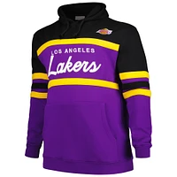 Men's Mitchell & Ness Black Los Angeles Lakers Big Tall Hardwood Classics Head Coach Pullover Hoodie