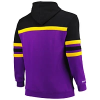 Men's Mitchell & Ness Black Los Angeles Lakers Big Tall Hardwood Classics Head Coach Pullover Hoodie