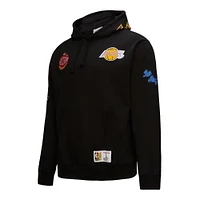 Men's Mitchell & Ness  Black Los Angeles Lakers Hardwood Classics Blackout Collection Pullover Hoodie