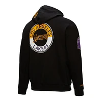Men's Mitchell & Ness  Black Los Angeles Lakers Hardwood Classics Blackout Collection Pullover Hoodie